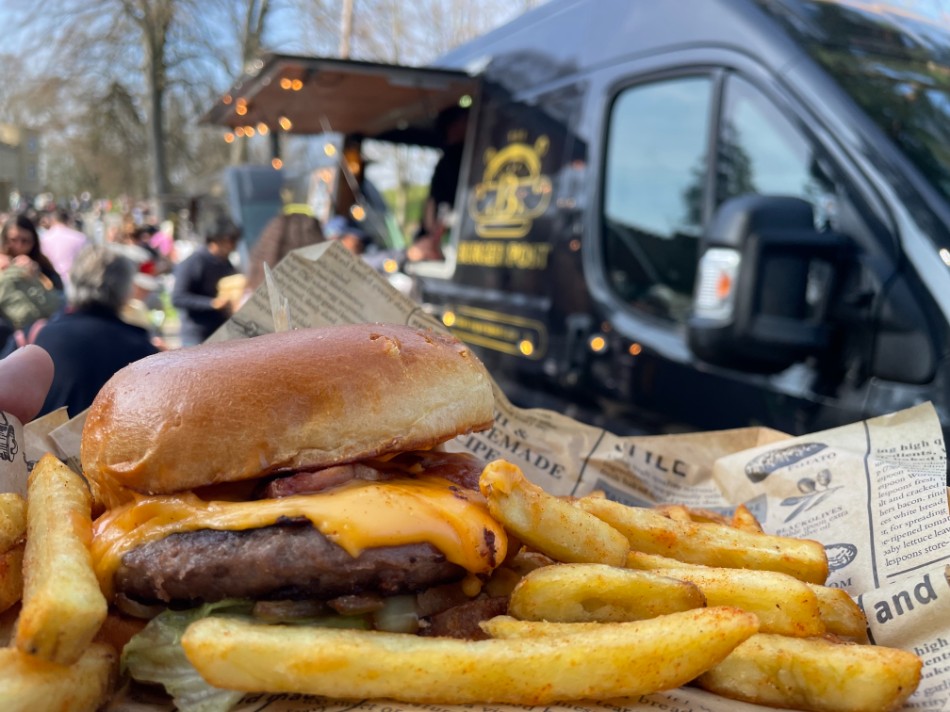 Burger and Chips in Netherne on-the-Hill