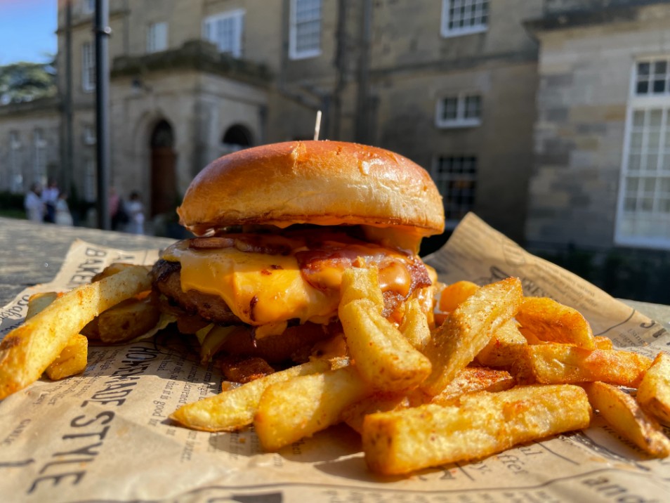 Burger and Chips in The Rocks
