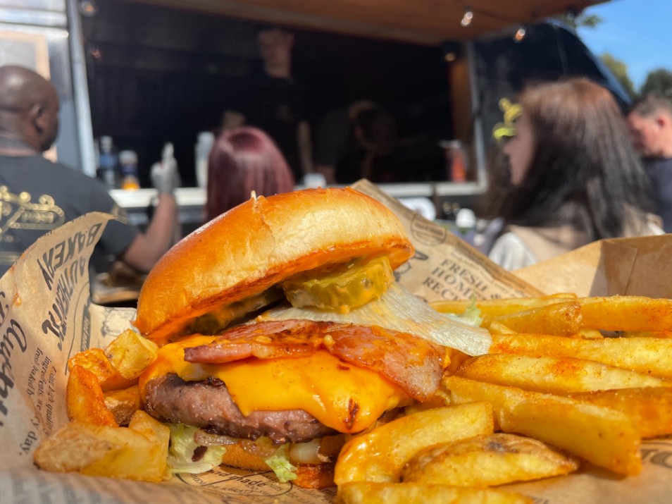 Burger and Chips in Cheam