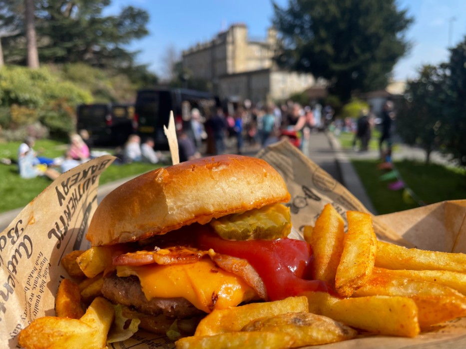 Burger and Chips in Little Mongeham