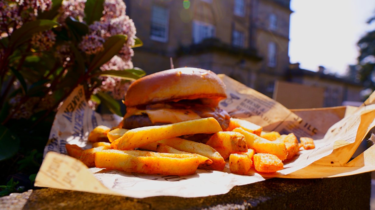 Burger and Chips in Crux Easton